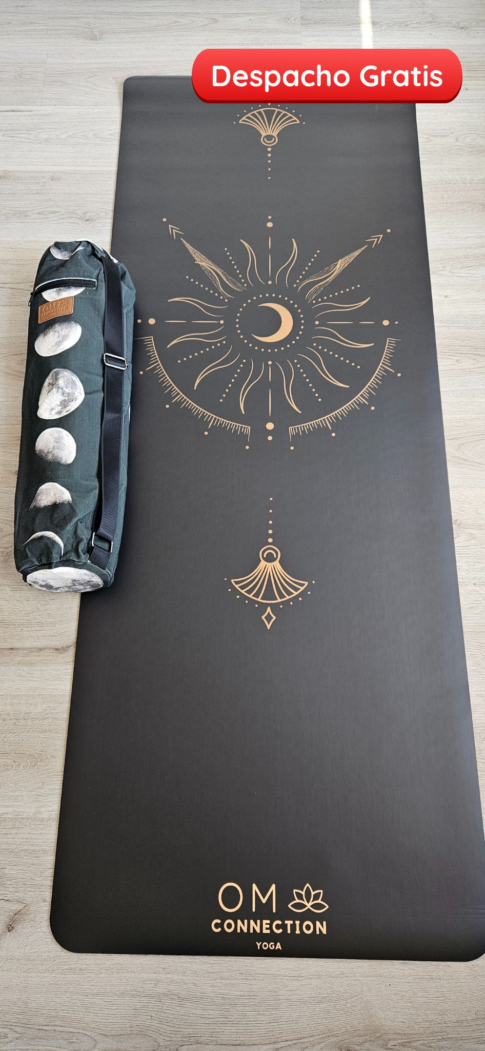 🎁 Kit Completo Yoga - Mat PU Moon Gold + Bolso Porta Mat PU Moon Gold