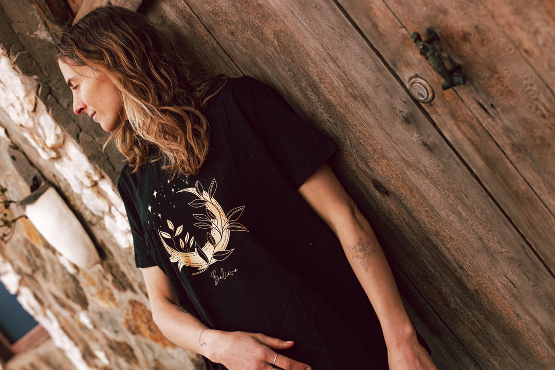 Polera Believe Algodón Orgánico Black